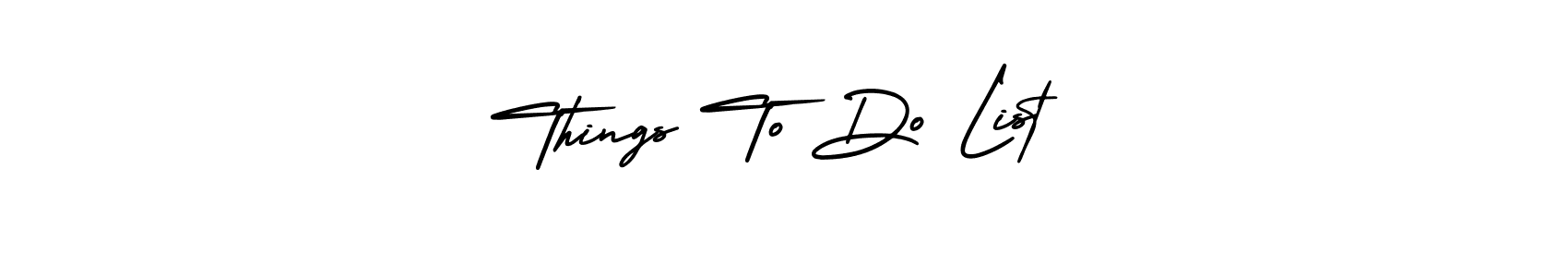 Similarly AmerikaSignatureDemo-Regular is the best handwritten signature design. Signature creator online .You can use it as an online autograph creator for name Things To Do List. Things To Do List signature style 3 images and pictures png