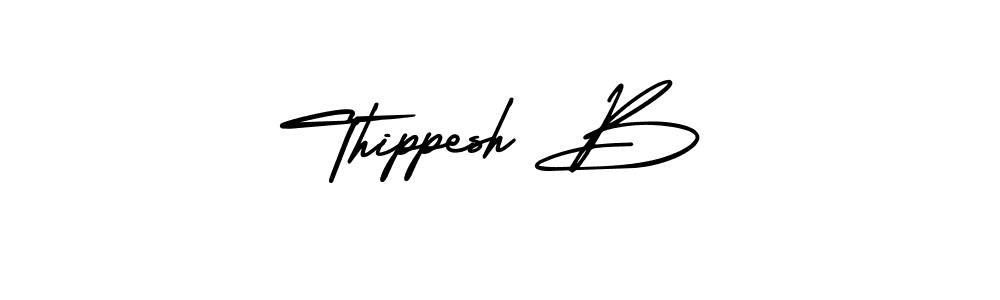 Make a beautiful signature design for name Thippesh B. With this signature (AmerikaSignatureDemo-Regular) style, you can create a handwritten signature for free. Thippesh B signature style 3 images and pictures png