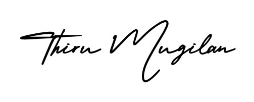 Master the art of signing with Thiru Mugilan written in fluent AmerikaSignatureDemo-Regular script. A great template to practice and refine your handwriting. Thiru Mugilan signature style 3 images and pictures png