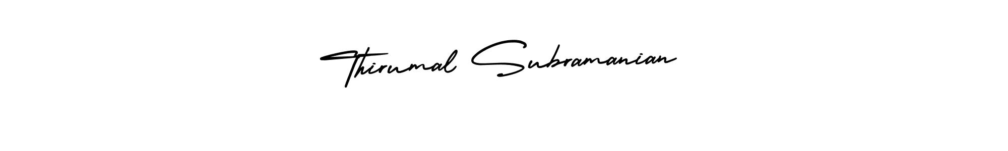 The best way (AmerikaSignatureDemo-Regular) to make a short signature is to pick only two or three words in your name. The name Thirumal Subramanian include a total of six letters. For converting this name. Thirumal Subramanian signature style 3 images and pictures png