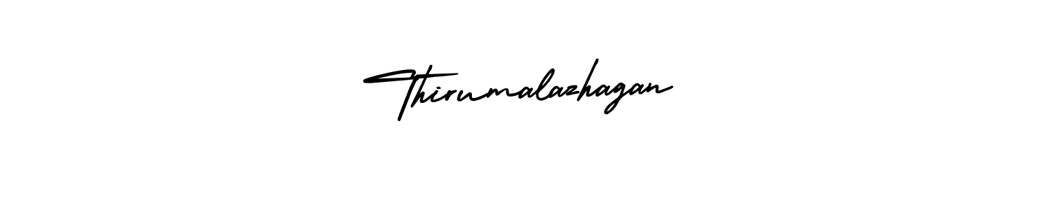 How to make Thirumalazhagan name signature. Use AmerikaSignatureDemo-Regular style for creating short signs online. This is the latest handwritten sign. Thirumalazhagan signature style 3 images and pictures png