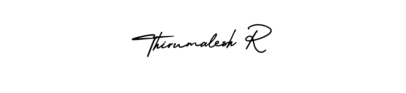 How to make Thirumalesh R name signature. Use AmerikaSignatureDemo-Regular style for creating short signs online. This is the latest handwritten sign. Thirumalesh R signature style 3 images and pictures png