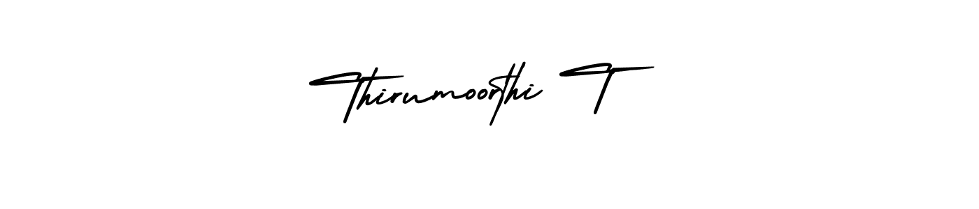 The best way (AmerikaSignatureDemo-Regular) to make a short signature is to pick only two or three words in your name. The name Thirumoorthi T include a total of six letters. For converting this name. Thirumoorthi T signature style 3 images and pictures png