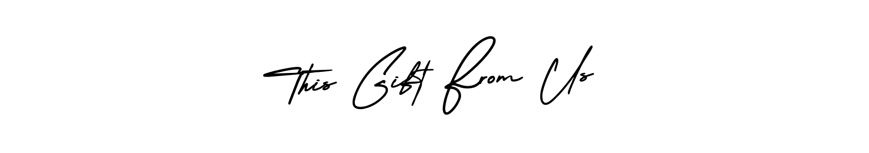 Use a signature maker to create a handwritten signature online. With this signature software, you can design (AmerikaSignatureDemo-Regular) your own signature for name This Gift From Us. This Gift From Us signature style 3 images and pictures png