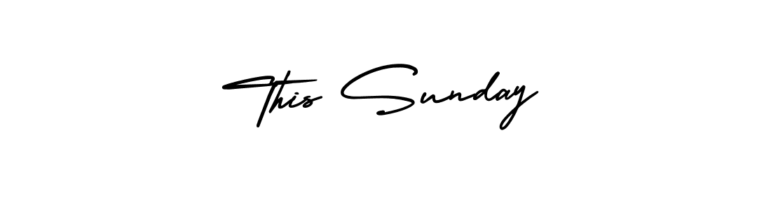 The best way (AmerikaSignatureDemo-Regular) to make a short signature is to pick only two or three words in your name. The name This Sunday include a total of six letters. For converting this name. This Sunday signature style 3 images and pictures png