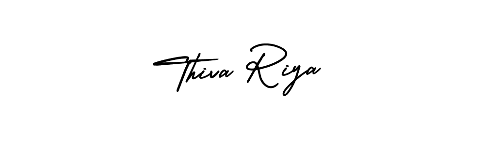 Thiva Riya stylish signature style. Best Handwritten Sign (AmerikaSignatureDemo-Regular) for my name. Handwritten Signature Collection Ideas for my name Thiva Riya. Thiva Riya signature style 3 images and pictures png