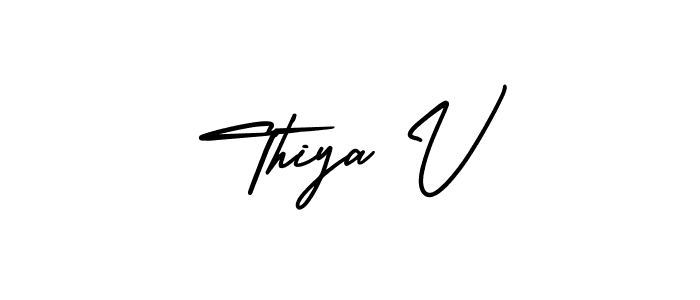 AmerikaSignatureDemo-Regular is a professional signature style that is perfect for those who want to add a touch of class to their signature. It is also a great choice for those who want to make their signature more unique. Get Thiya V name to fancy signature for free. Thiya V signature style 3 images and pictures png