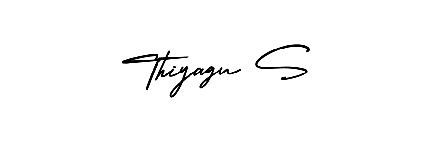 It looks lik you need a new signature style for name Thiyagu S. Design unique handwritten (AmerikaSignatureDemo-Regular) signature with our free signature maker in just a few clicks. Thiyagu S signature style 3 images and pictures png