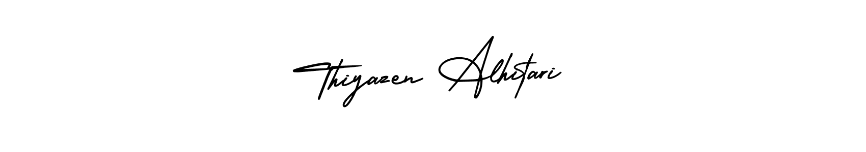 if you are searching for the best signature style for your name Thiyazen Alhitari. so please give up your signature search. here we have designed multiple signature styles  using AmerikaSignatureDemo-Regular. Thiyazen Alhitari signature style 3 images and pictures png