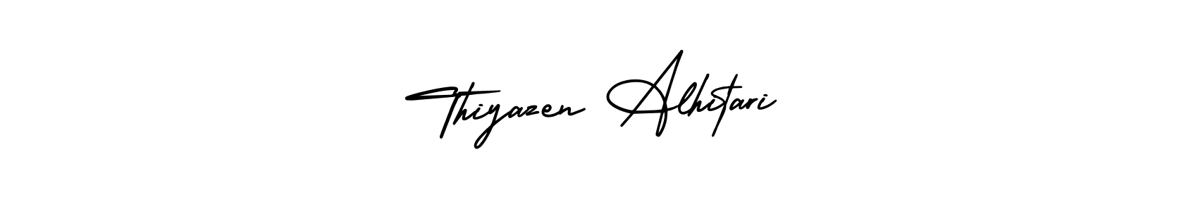 How to Draw Thiyazen Alhitari signature style? AmerikaSignatureDemo-Regular is a latest design signature styles for name Thiyazen Alhitari. Thiyazen Alhitari signature style 3 images and pictures png