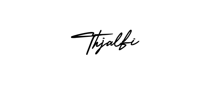 Thjalfi stylish signature style. Best Handwritten Sign (AmerikaSignatureDemo-Regular) for my name. Handwritten Signature Collection Ideas for my name Thjalfi. Thjalfi signature style 3 images and pictures png
