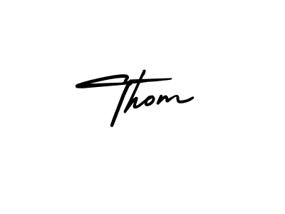The best way (AmerikaSignatureDemo-Regular) to make a short signature is to pick only two or three words in your name. The name Thom include a total of six letters. For converting this name. Thom signature style 3 images and pictures png