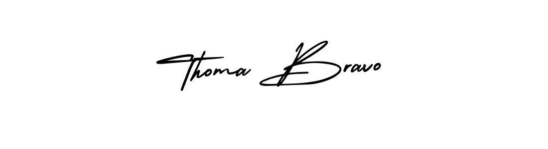 The best way (AmerikaSignatureDemo-Regular) to make a short signature is to pick only two or three words in your name. The name Thoma Bravo include a total of six letters. For converting this name. Thoma Bravo signature style 3 images and pictures png