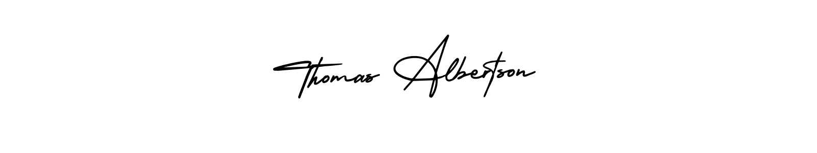 Use a signature maker to create a handwritten signature online. With this signature software, you can design (AmerikaSignatureDemo-Regular) your own signature for name Thomas Albertson. Thomas Albertson signature style 3 images and pictures png