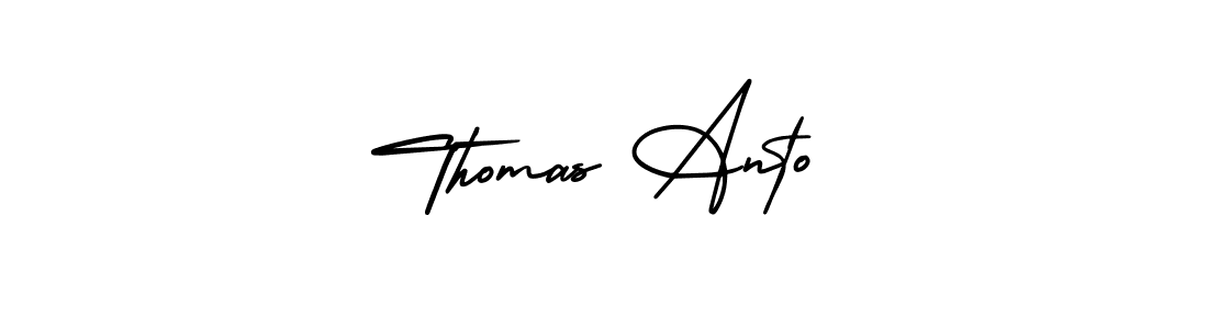 Design your own signature with our free online signature maker. With this signature software, you can create a handwritten (AmerikaSignatureDemo-Regular) signature for name Thomas Anto. Thomas Anto signature style 3 images and pictures png