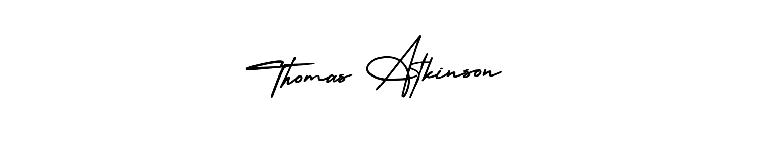 The best way (AmerikaSignatureDemo-Regular) to make a short signature is to pick only two or three words in your name. The name Thomas Atkinson include a total of six letters. For converting this name. Thomas Atkinson signature style 3 images and pictures png