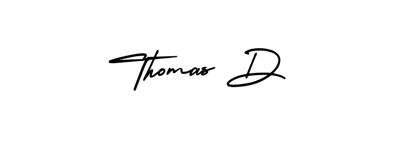 Thomas D stylish signature style. Best Handwritten Sign (AmerikaSignatureDemo-Regular) for my name. Handwritten Signature Collection Ideas for my name Thomas D. Thomas D signature style 3 images and pictures png