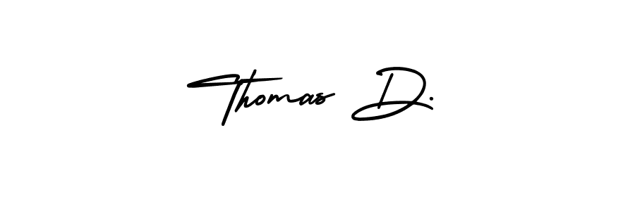 Use a signature maker to create a handwritten signature online. With this signature software, you can design (AmerikaSignatureDemo-Regular) your own signature for name Thomas D.. Thomas D. signature style 3 images and pictures png