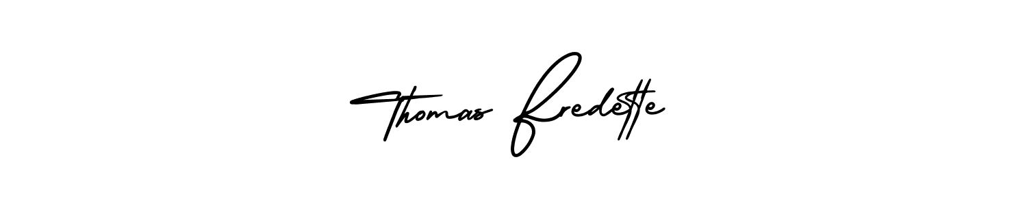 This is the best signature style for the Thomas Fredette name. Also you like these signature font (AmerikaSignatureDemo-Regular). Mix name signature. Thomas Fredette signature style 3 images and pictures png