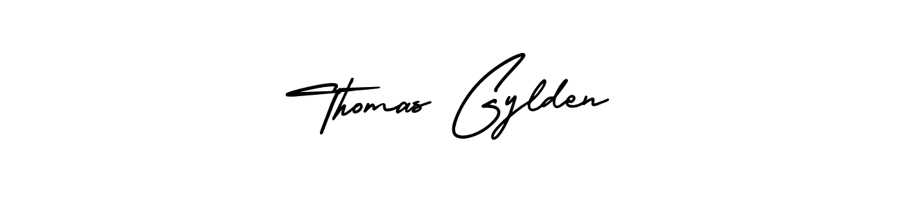 The best way (AmerikaSignatureDemo-Regular) to make a short signature is to pick only two or three words in your name. The name Thomas Gylden include a total of six letters. For converting this name. Thomas Gylden signature style 3 images and pictures png