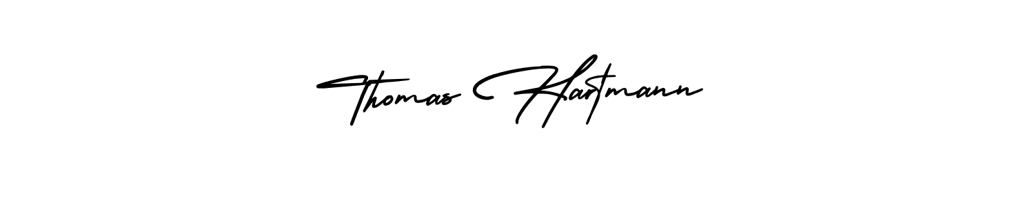 You should practise on your own different ways (AmerikaSignatureDemo-Regular) to write your name (Thomas Hartmann) in signature. don't let someone else do it for you. Thomas Hartmann signature style 3 images and pictures png