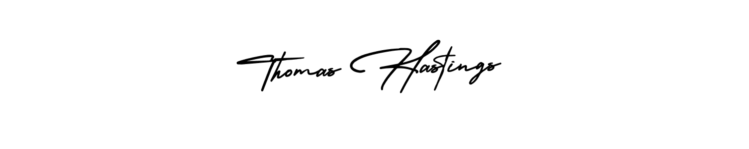 You should practise on your own different ways (AmerikaSignatureDemo-Regular) to write your name (Thomas Hastings) in signature. don't let someone else do it for you. Thomas Hastings signature style 3 images and pictures png