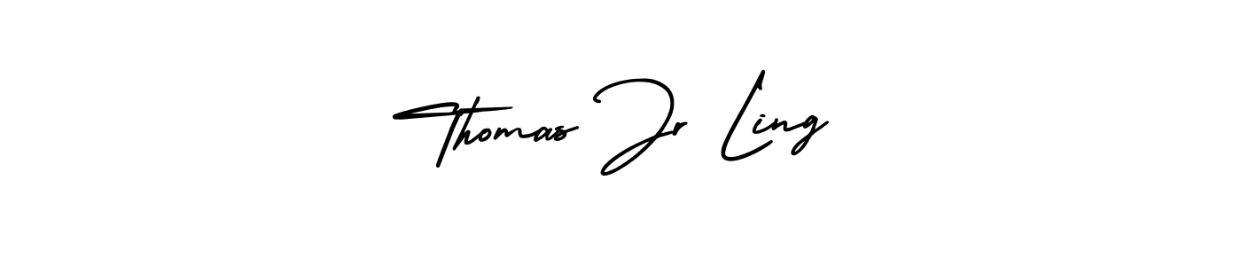 AmerikaSignatureDemo-Regular is a professional signature style that is perfect for those who want to add a touch of class to their signature. It is also a great choice for those who want to make their signature more unique. Get Thomas Jr Ling name to fancy signature for free. Thomas Jr Ling signature style 3 images and pictures png