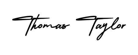 Looking for an artistic signature for Thomas Taylor? The AmerikaSignatureDemo-Regular calligraphy style gives a sophisticated flow suitable for business cards and emails. Thomas Taylor signature style 3 images and pictures png