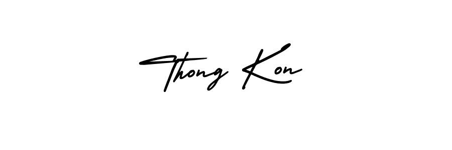 The best way (AmerikaSignatureDemo-Regular) to make a short signature is to pick only two or three words in your name. The name Thong Kon include a total of six letters. For converting this name. Thong Kon signature style 3 images and pictures png