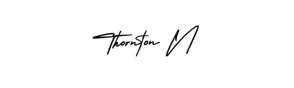 Thornton N stylish signature style. Best Handwritten Sign (AmerikaSignatureDemo-Regular) for my name. Handwritten Signature Collection Ideas for my name Thornton N. Thornton N signature style 3 images and pictures png