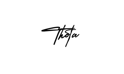 How to make Thota signature? AmerikaSignatureDemo-Regular is a professional autograph style. Create handwritten signature for Thota name. Thota signature style 3 images and pictures png