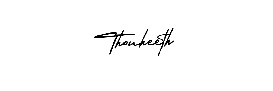 It looks lik you need a new signature style for name Thouheeth. Design unique handwritten (AmerikaSignatureDemo-Regular) signature with our free signature maker in just a few clicks. Thouheeth signature style 3 images and pictures png
