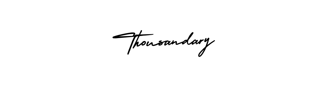 Also You can easily find your signature by using the search form. We will create Thousandary name handwritten signature images for you free of cost using AmerikaSignatureDemo-Regular sign style. Thousandary signature style 3 images and pictures png