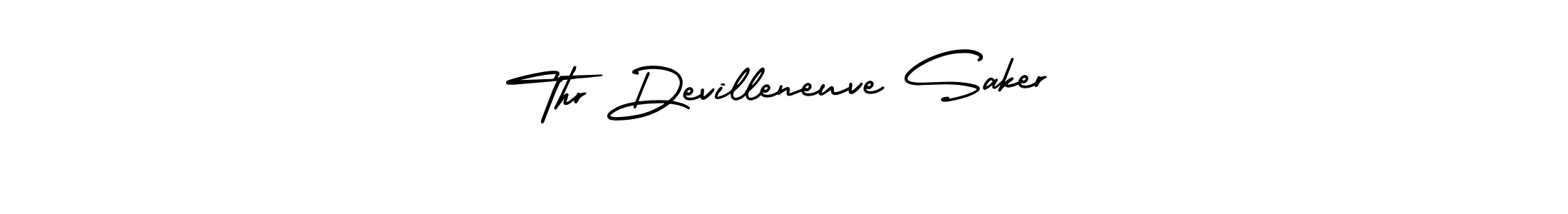 The best way (AmerikaSignatureDemo-Regular) to make a short signature is to pick only two or three words in your name. The name Thr Devilleneuve Saker include a total of six letters. For converting this name. Thr Devilleneuve Saker signature style 3 images and pictures png