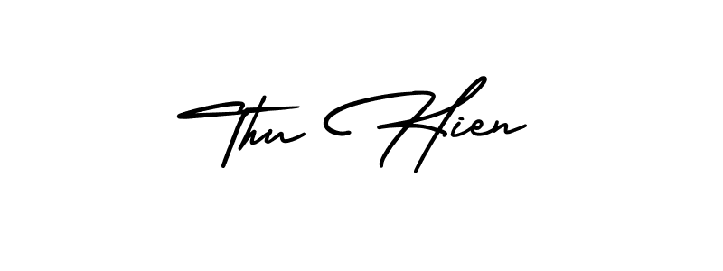 Make a beautiful signature design for name Thu Hien. With this signature (AmerikaSignatureDemo-Regular) style, you can create a handwritten signature for free. Thu Hien signature style 3 images and pictures png