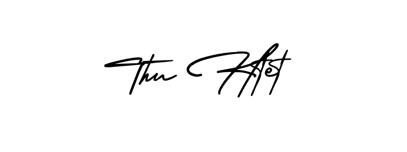 Use a signature maker to create a handwritten signature online. With this signature software, you can design (AmerikaSignatureDemo-Regular) your own signature for name Thu Htet. Thu Htet signature style 3 images and pictures png