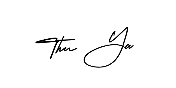 The best way (AmerikaSignatureDemo-Regular) to make a short signature is to pick only two or three words in your name. The name Thu Ya include a total of six letters. For converting this name. Thu Ya signature style 3 images and pictures png