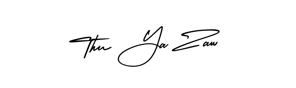 How to make Thu Ya Zaw signature? AmerikaSignatureDemo-Regular is a professional autograph style. Create handwritten signature for Thu Ya Zaw name. Thu Ya Zaw signature style 3 images and pictures png