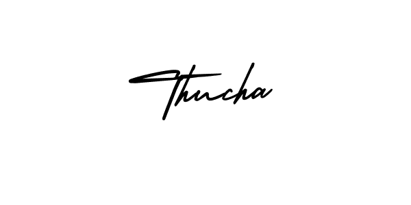 The best way (AmerikaSignatureDemo-Regular) to make a short signature is to pick only two or three words in your name. The name Thucha include a total of six letters. For converting this name. Thucha signature style 3 images and pictures png