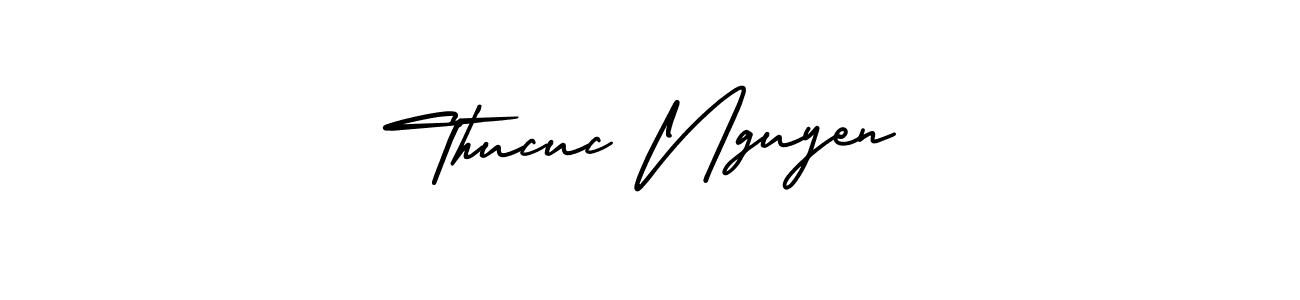 Thucuc Nguyen stylish signature style. Best Handwritten Sign (AmerikaSignatureDemo-Regular) for my name. Handwritten Signature Collection Ideas for my name Thucuc Nguyen. Thucuc Nguyen signature style 3 images and pictures png