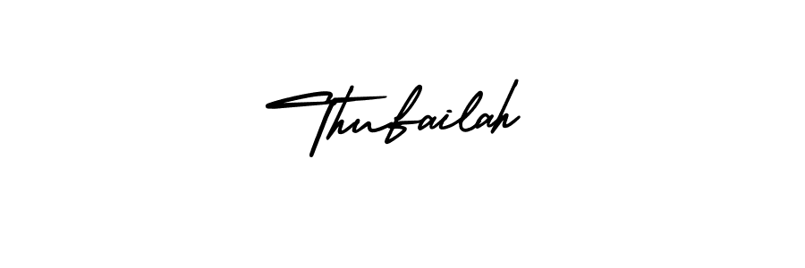 Create a beautiful signature design for name Thufailah. With this signature (AmerikaSignatureDemo-Regular) fonts, you can make a handwritten signature for free. Thufailah signature style 3 images and pictures png