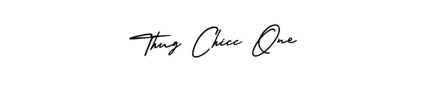 The best way (AmerikaSignatureDemo-Regular) to make a short signature is to pick only two or three words in your name. The name Thug Chicc One include a total of six letters. For converting this name. Thug Chicc One signature style 3 images and pictures png