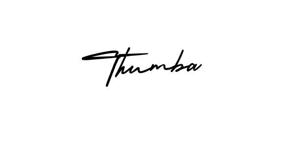 You should practise on your own different ways (AmerikaSignatureDemo-Regular) to write your name (Thumba) in signature. don't let someone else do it for you. Thumba signature style 3 images and pictures png