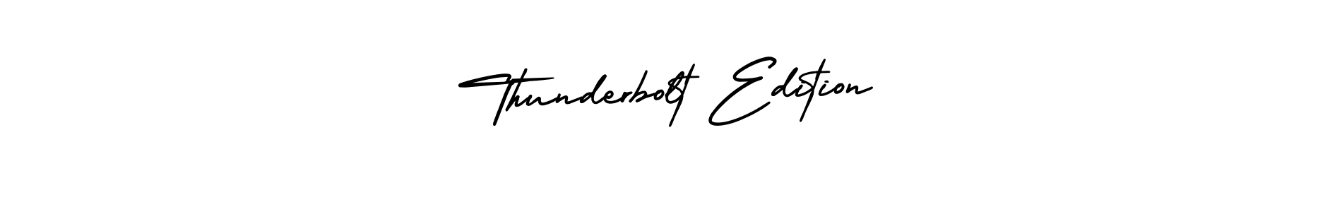How to Draw Thunderbolt Edition signature style? AmerikaSignatureDemo-Regular is a latest design signature styles for name Thunderbolt Edition. Thunderbolt Edition signature style 3 images and pictures png