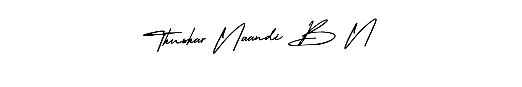 Similarly AmerikaSignatureDemo-Regular is the best handwritten signature design. Signature creator online .You can use it as an online autograph creator for name Thushar Naandi B N. Thushar Naandi B N signature style 3 images and pictures png
