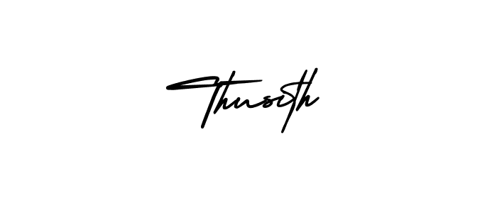 Thusith stylish signature style. Best Handwritten Sign (AmerikaSignatureDemo-Regular) for my name. Handwritten Signature Collection Ideas for my name Thusith. Thusith signature style 3 images and pictures png