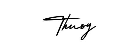 The AmerikaSignatureDemo-Regular handwriting style adds charm and authenticity to name Thusy. A wonderful choice for personal thank-you notes. Thusy signature style 3 images and pictures png