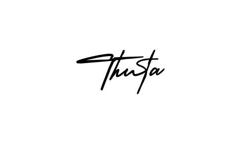 Design your own signature with our free online signature maker. With this signature software, you can create a handwritten (AmerikaSignatureDemo-Regular) signature for name Thuta. Thuta signature style 3 images and pictures png