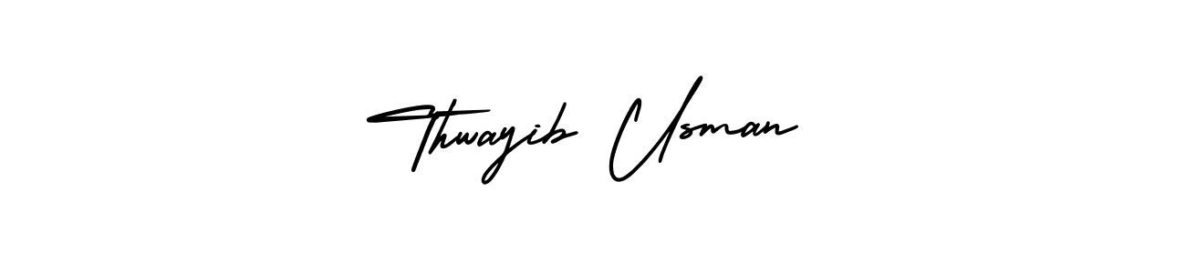 Create a beautiful signature design for name Thwayib Usman. With this signature (AmerikaSignatureDemo-Regular) fonts, you can make a handwritten signature for free. Thwayib Usman signature style 3 images and pictures png