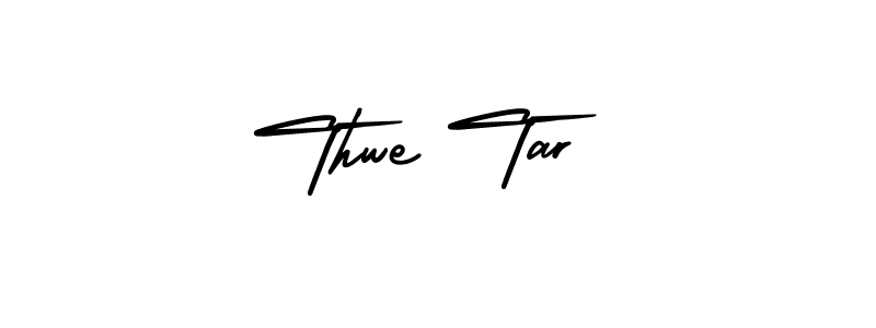 The best way (AmerikaSignatureDemo-Regular) to make a short signature is to pick only two or three words in your name. The name Thwe Tar include a total of six letters. For converting this name. Thwe Tar signature style 3 images and pictures png